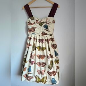 Anthropologie Maeve Lepidoptera Butterfly Print Midi Dress